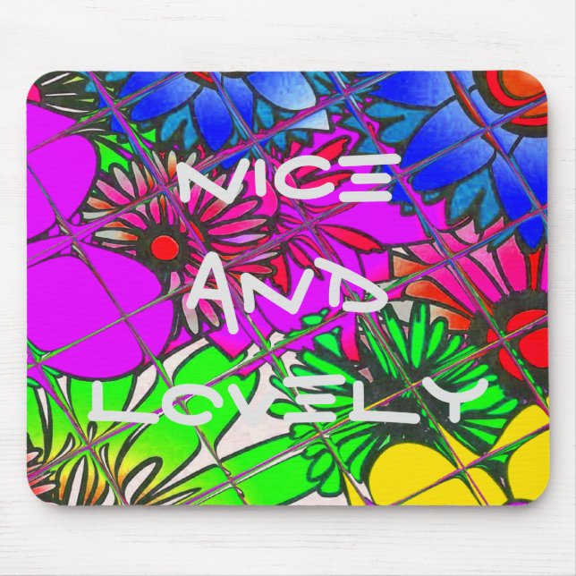 Beautiful Colourful Amazing Floral Pattern Design Mouse Mat (Front)