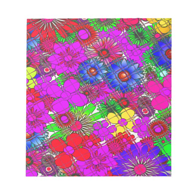 Beautiful Colourful Amazing Floral Pattern Design Notepad (Front)