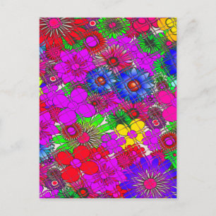 Beautiful Colourful Amazing Floral Pattern Design Postcard