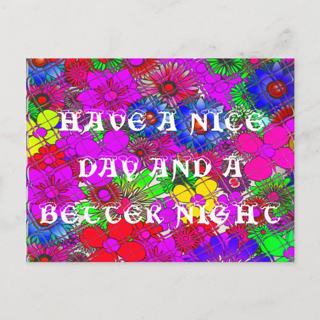 Beautiful Colourful Amazing Floral Pattern Design Postcard (Front)