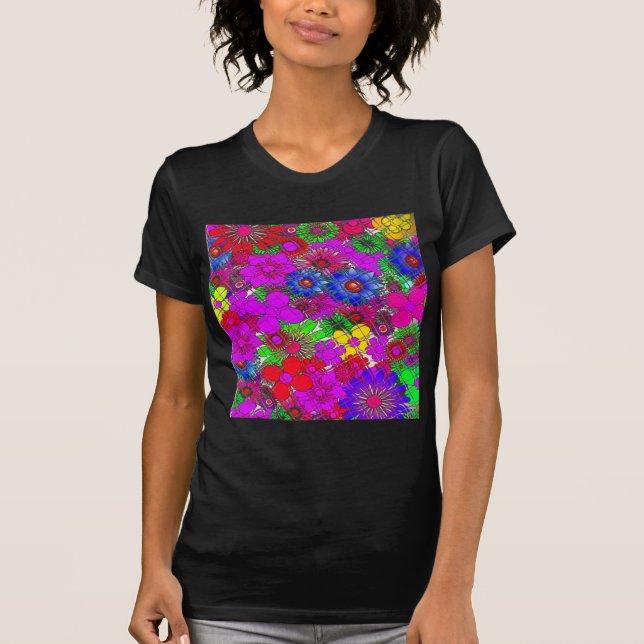 Beautiful Colourful Amazing Floral Pattern Design T-Shirt (Front)