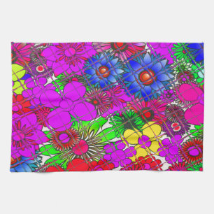 Beautiful Colourful Amazing Floral Pattern Design Tea Towel