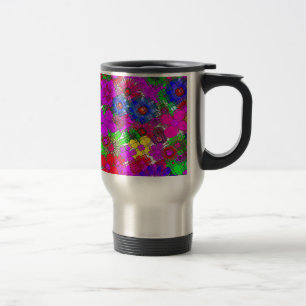 Beautiful colourful amazing floral pattern design  travel mug