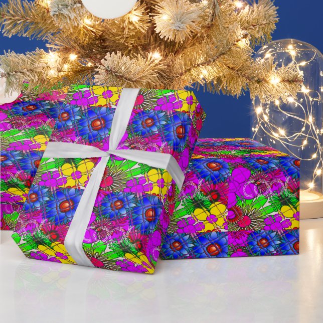 Beautiful Colourful Amazing Floral Pattern Design Wrapping Paper (Holidays)