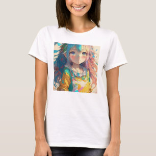 Beautiful Colourful Anime Girl T-Shirt