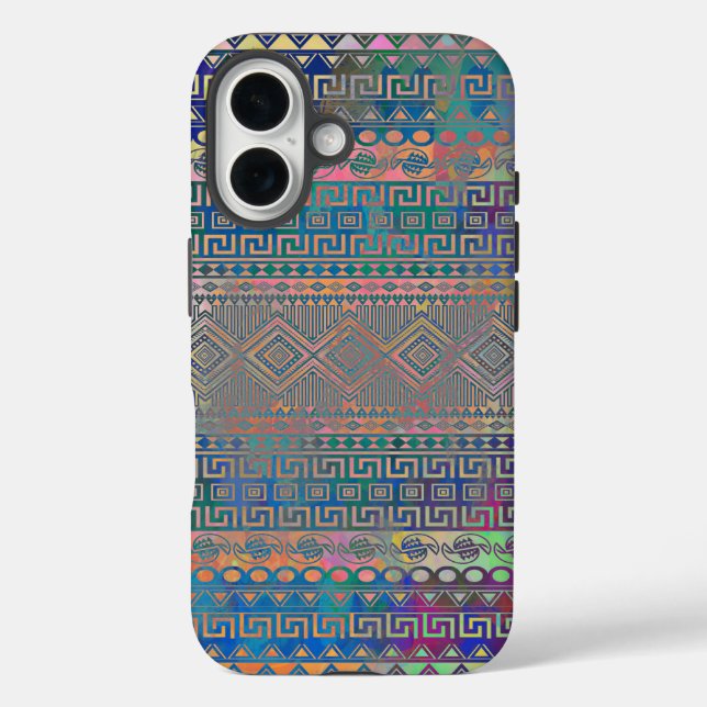 Beautiful Colourful Aztec Geometric Pattern Case-Mate iPhone Case (Back)