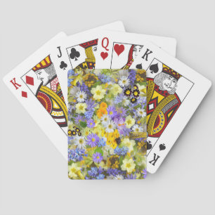 Beautiful Colourful Bed of Flowers Playing Cards