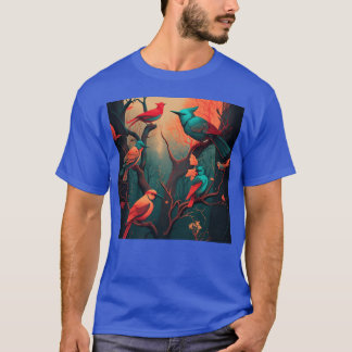 Beautiful Colourful Birds Illustration Artwork 12  T-Shirt