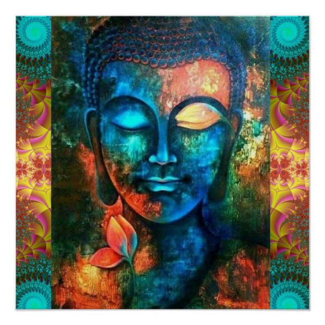 Beautiful Colourful Buddha Poster (Front)