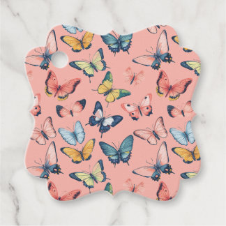 Beautiful Colourful Butterfly Print Favour Tags