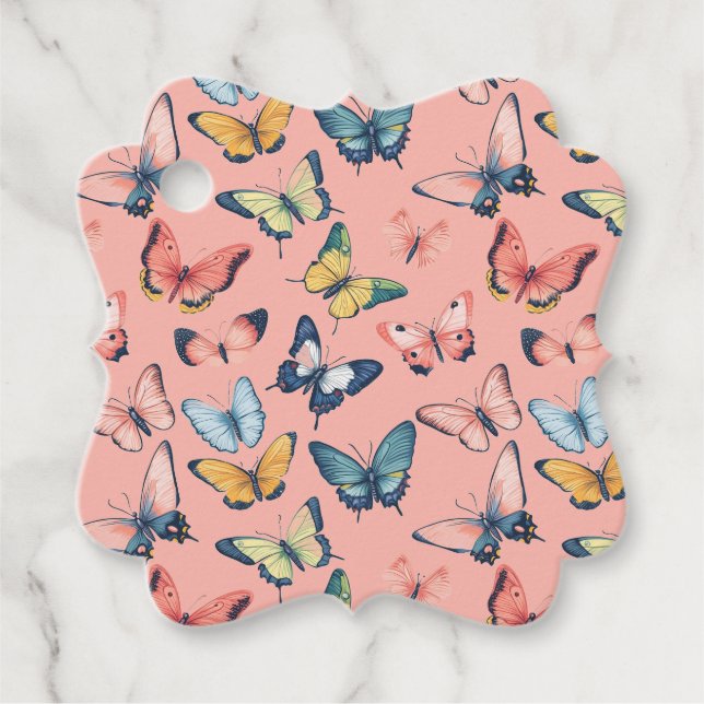 Beautiful Colourful Butterfly Print Favour Tags (Front)