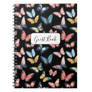 Beautiful Colourful Butterfly Print Guest Book