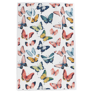 Beautiful Colourful Butterfly Print Medium Gift Bag