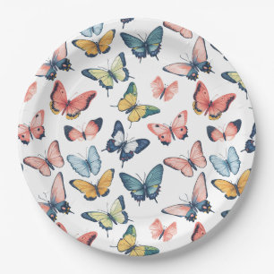 Beautiful Colourful Butterfly Print Paper Plate