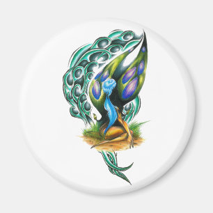 Beautiful Colourful Celtic Forest Faery Magnet