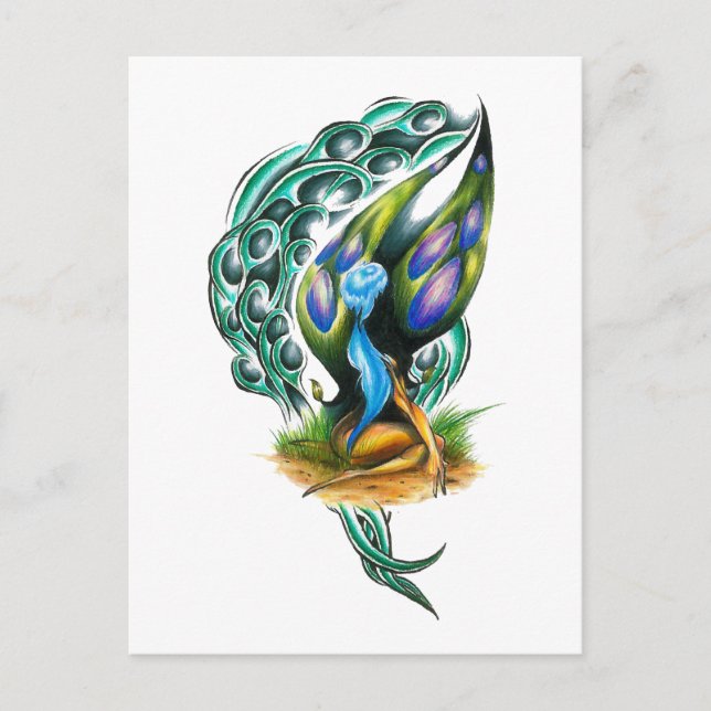 Beautiful Colourful Celtic Forest Faery Postcard (Front)