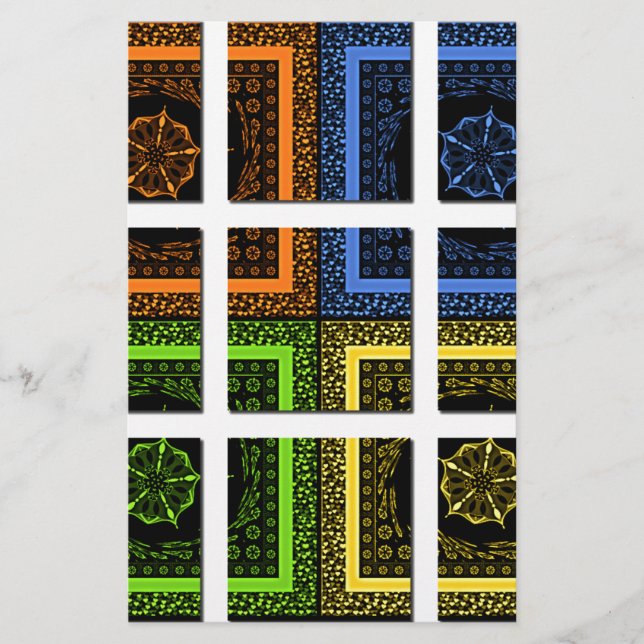 Beautiful colourful chequered geometrical stripes (Front)