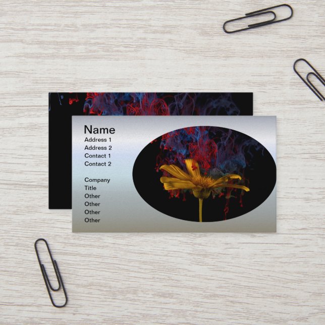 Beautiful Colourful Daisy Business Card (Front/Back In Situ)