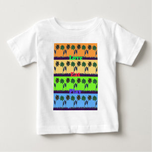Beautiful colourful Eat Love Play text Floral Pop  Baby T-Shirt