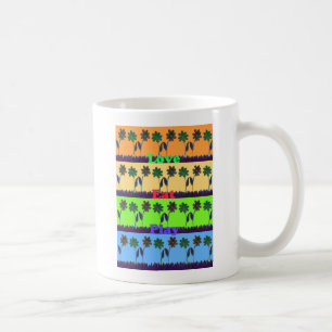 Beautiful colourful Eat Love Play text Floral Pop Coffee Mug
