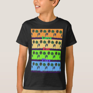 Beautiful colourful Eat Love Play text Floral Pop T-Shirt