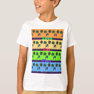 Beautiful colourful Eat Love Play text Floral Pop T-Shirt