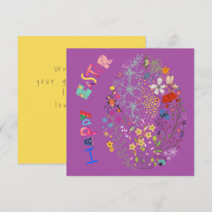 Beautiful Colourful Egg Floral Easter Card