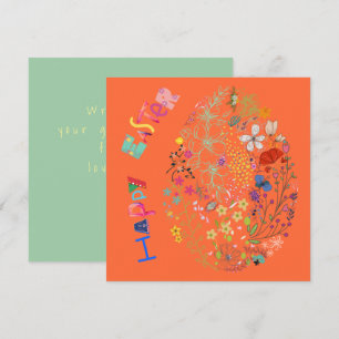 Beautiful Colourful Egg Floral Easter Card