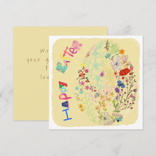 Beautiful Colourful Egg Floral Easter Card