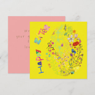 Beautiful Colourful Egg Floral Easter Card