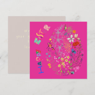 Beautiful Colourful Egg Floral Easter Card