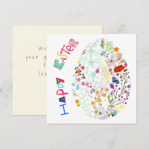 Beautiful Colourful Egg Floral Easter Card