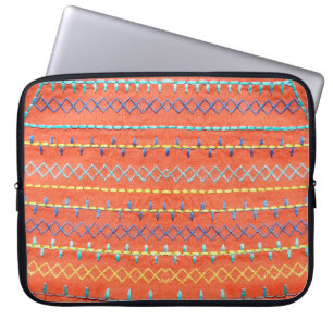 Beautiful, colourful, embroidered, hippie style pi laptop sleeve