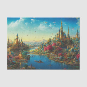 Beautiful Colourful Fantasy World and Castles Tissue Paper