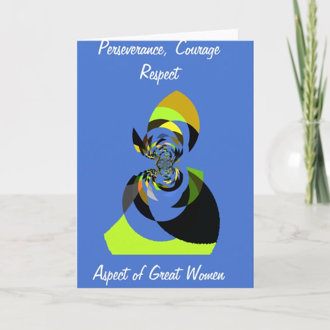 Beautiful colourful female silhouette Illustration Card (Front)