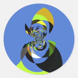 Beautiful colourful female silhouette Illustration Classic Round Sticker