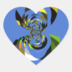 Beautiful colourful female silhouette Illustration Heart Sticker