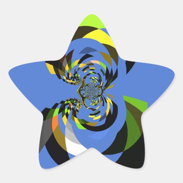 Beautiful colourful female silhouette Illustration Star Sticker (Front)