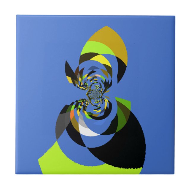 Beautiful colourful female silhouette Illustration Tile (Front)