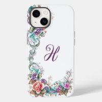 Beautiful Colourful Floral Monogrammed