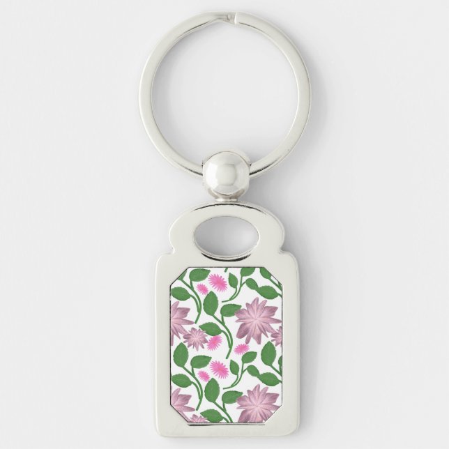 Beautiful Colourful floral pattern  Key Ring (Front)