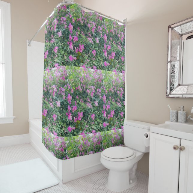  Beautiful  Colourful  Flower Pattern Shower Curtain (In Situ)