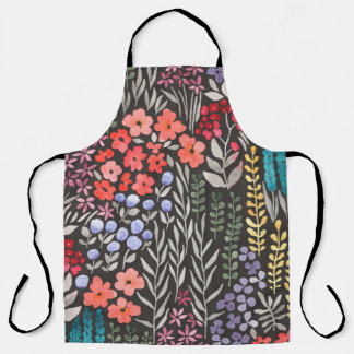 Beautiful colourful flowers garden seamless patter apron