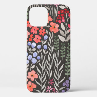 Beautiful colourful flowers garden seamless patter iPhone 12 case