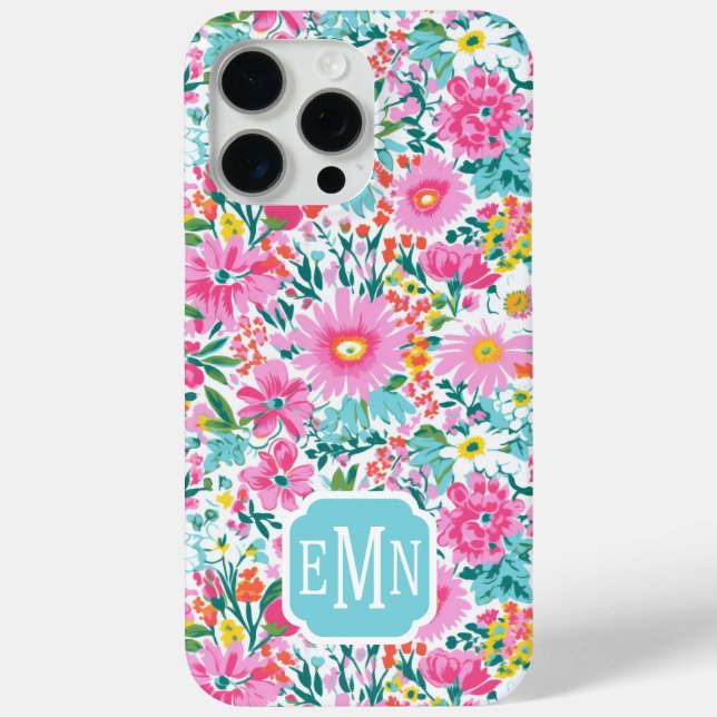 Beautiful Colourful Garden Monogrammed Case-Mate iPhone Case (Back)