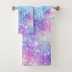 Beautiful Colourful Glittery Background Bath Towel Set
