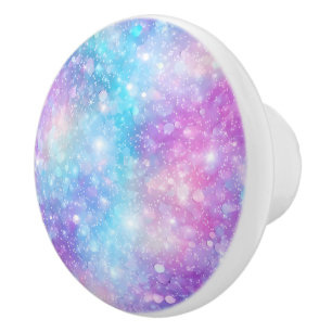 Beautiful Colourful Glittery Background Ceramic Knob