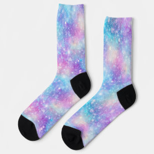 Beautiful Colourful Glittery Iridescent Background Socks