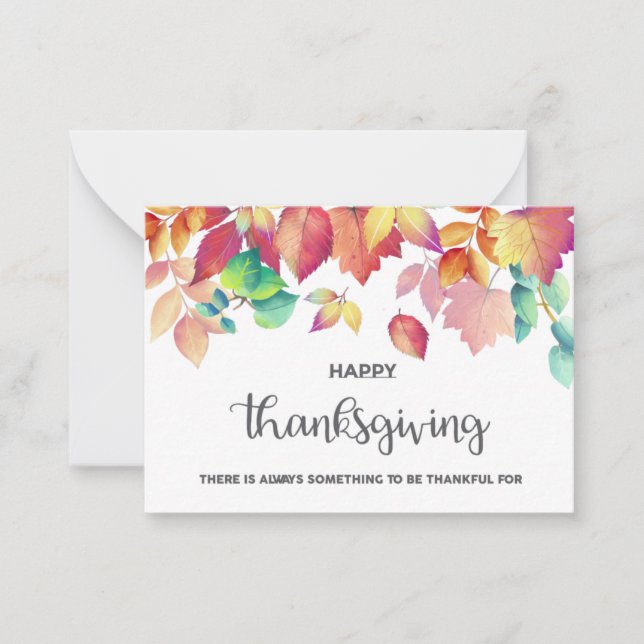 Beautiful Colourful Leaves Autumn Thanksgiving Card (Front)