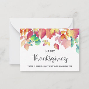 Beautiful Colourful Leaves Autumn Thanksgiving Card